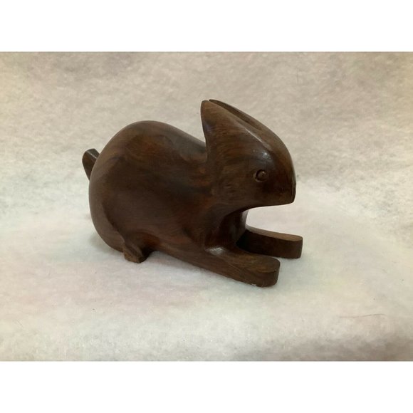 Hand Carved Wood Rabbit Figurine - Picture 5 of 8